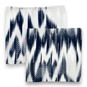 West Elm Set of 2 Navy Blue White Square Pillowcase 26” x 26” Pillow cover Dye